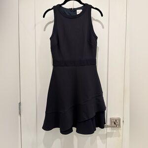 Reiss Navy Dress with Ruffle Bottom